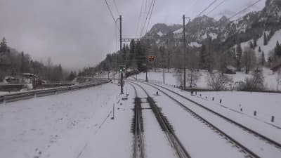 Lötschberg mountain route | From rain into snow