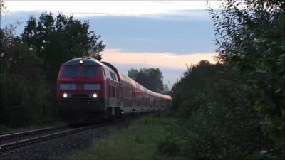 Diesel locomotive 218 from the DB - the last rides in Bavaria and Hamburg.