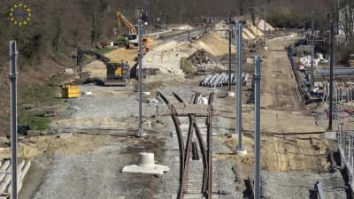 Construction of double track Heerlen - Landgraaf in the Netherlands