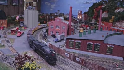 De modelspoorbaan van de Ohio Valley Lines Club in de V.S.