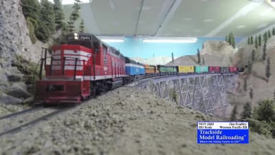 Three BN locomotives on the Woodinville Sub HO scale layout