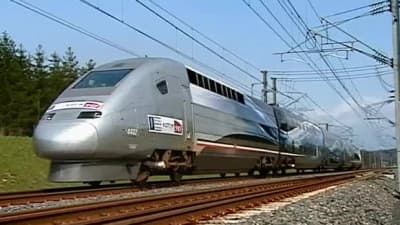 Current world record: 574.8 km p/h with a TGV POS on 3 March 2007