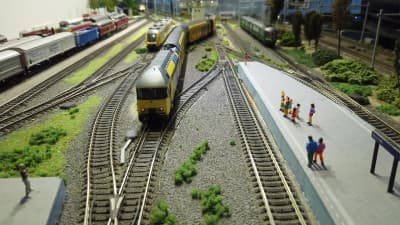 A lot of train traffic on the layout