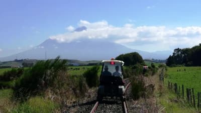Rail-carts through the Forgotten World in New Zealand