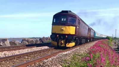Trains on the seawall and in the Devon landscape - Spring 2023