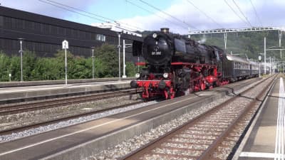 The ex-German steam locomotive BR 01 202 in Switzerland