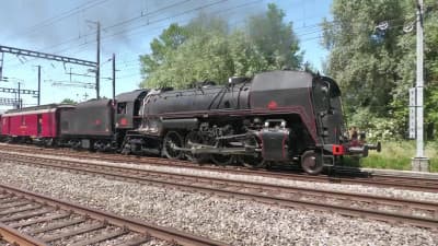 French 141R steam locomotives on Swiss tracks